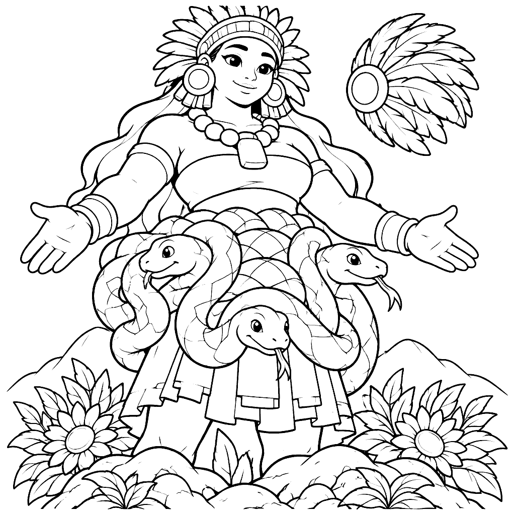 Dibujo de Coatlicue