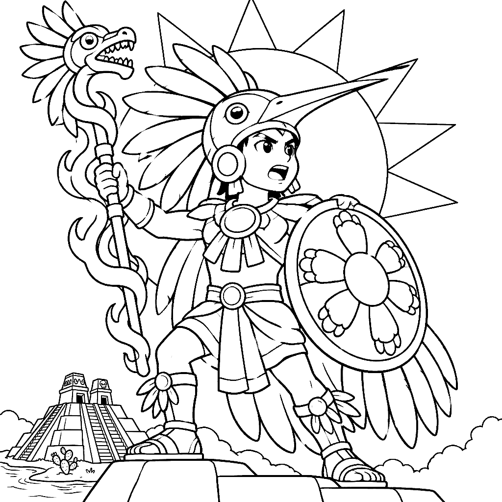 Dibujo de Huitzilopochtli