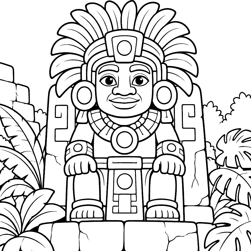 Dibujo de Ídolo maya