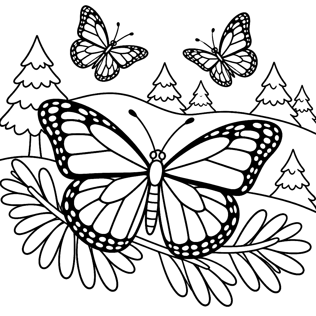 Dibujo de Mariposa monarca