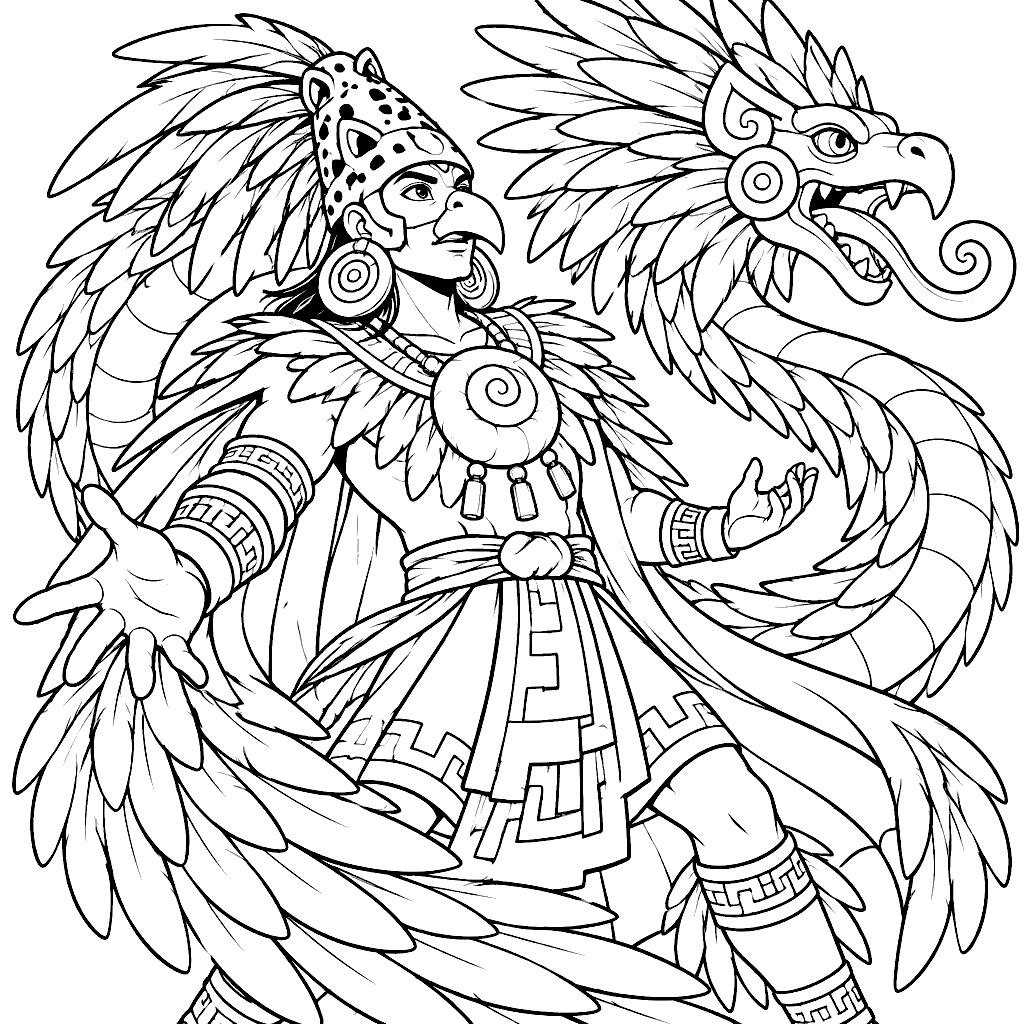 Dibujo de Quetzalcóatl