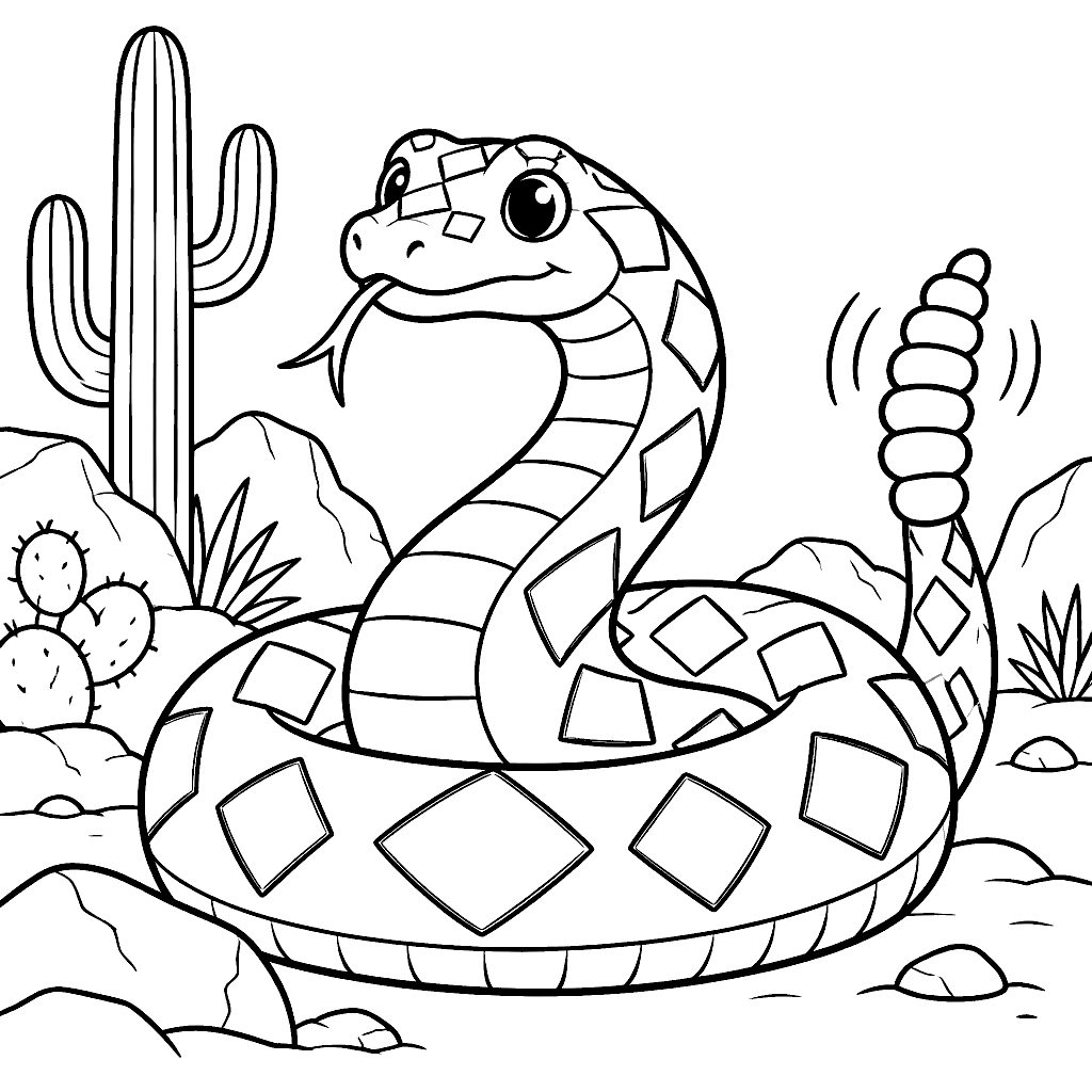 Dibujo de Serpiente de cascabel