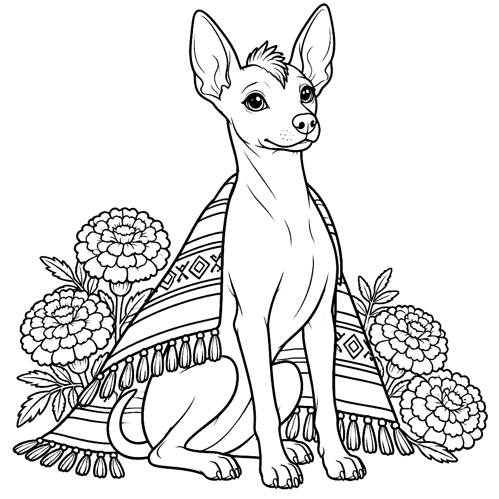 Dibujo de Xoloitzcuintle